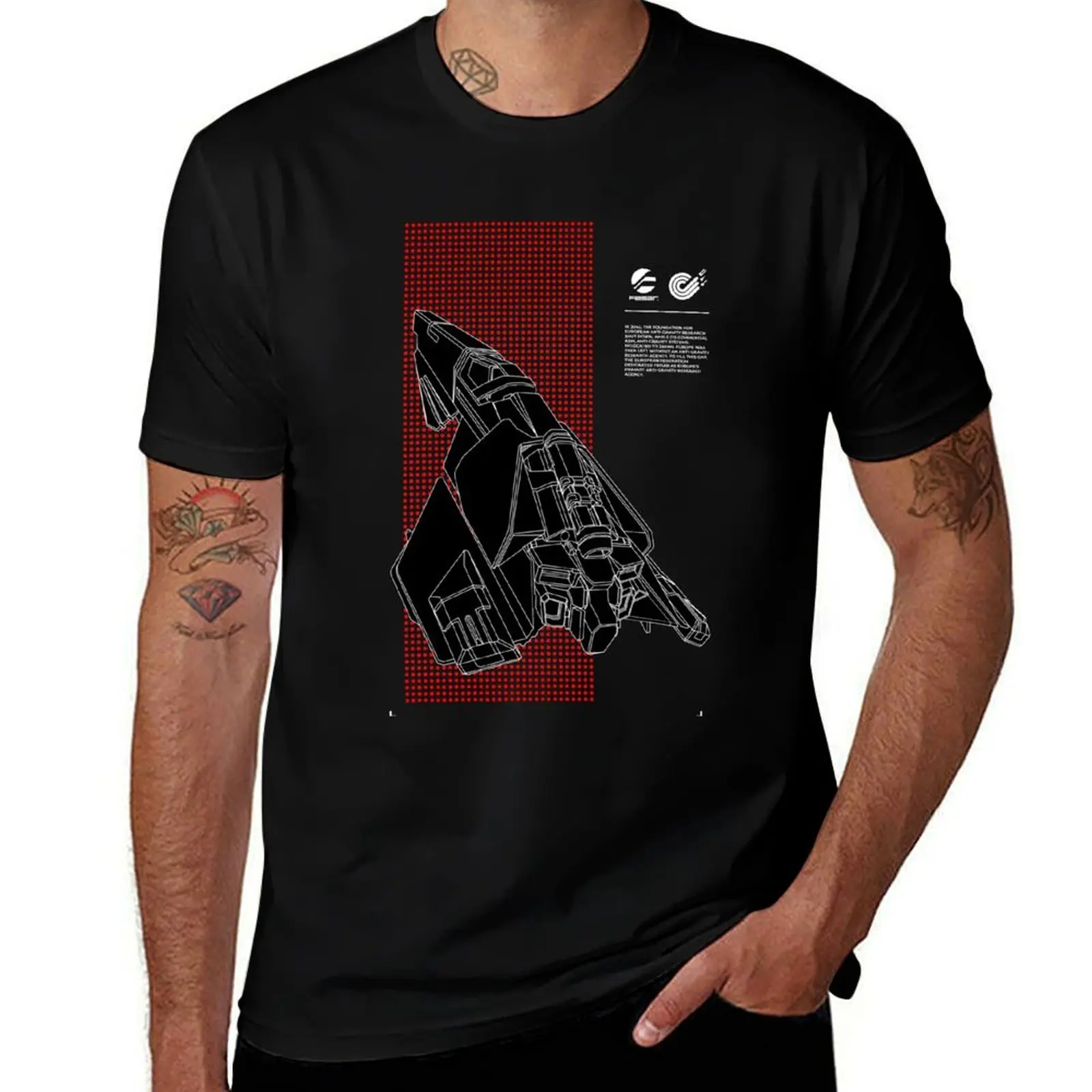 Wipeout Fury - FX 350 League - Feisar Ship Wireframe Negative T-Shirt Basic Simple Design Short Sleeve Shirt T-Shirt