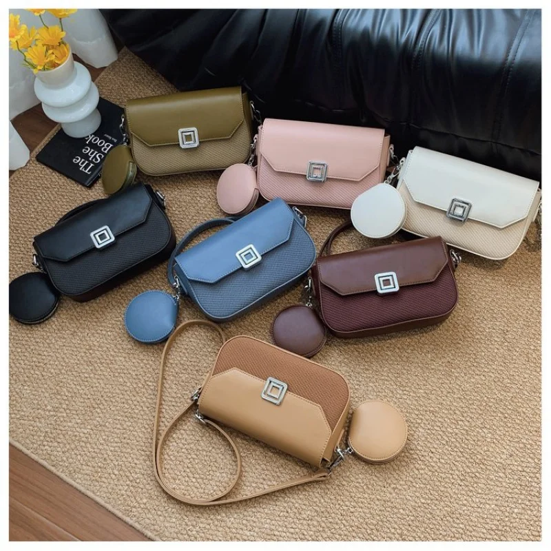 

Popular Classic Leather Women's Tote Bag Luxury Brand Famous Designer Elegant Crossbody Vintage Commuter Bag