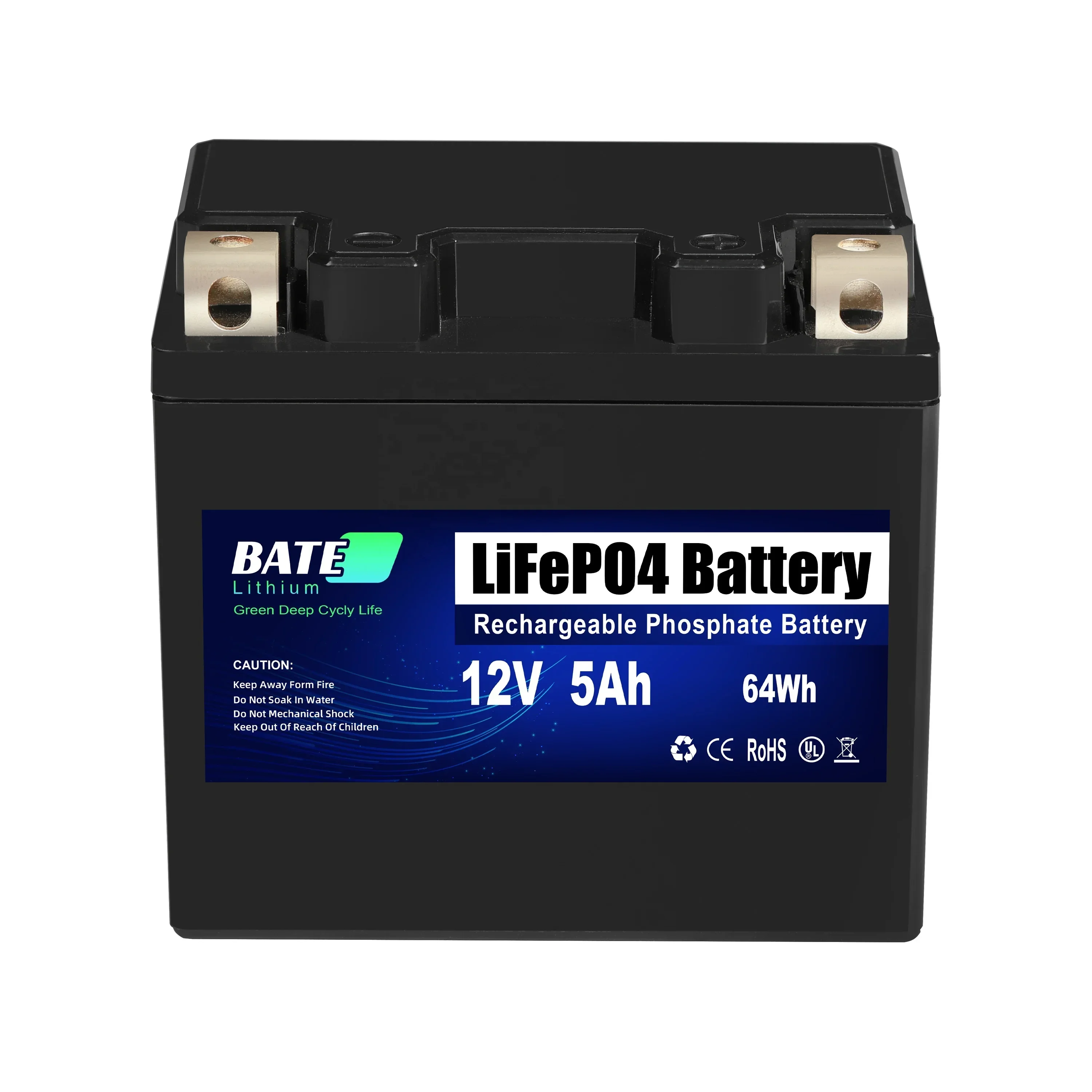 12V 5Ah Rechargeable Lifepo4 Battery Built in BMS Maintenance-Free Battery for Trolling Motor & Fish