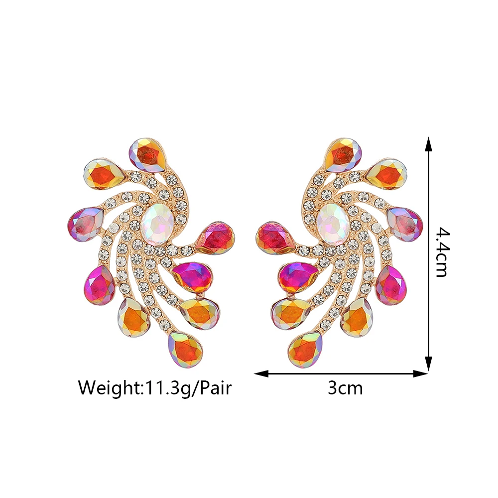 Elegant Irregular Geometric Rhinestone Earrings For Women Trendy Luxury Design Bride Wedding Party Charming Jewelry Accessories