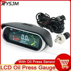 LCD 12v/24v Excavator Truck Engine Car Oil Pressure Gauge + Oil Pressure Sensor 1/8NPT Digital Fuel Pressure Meter