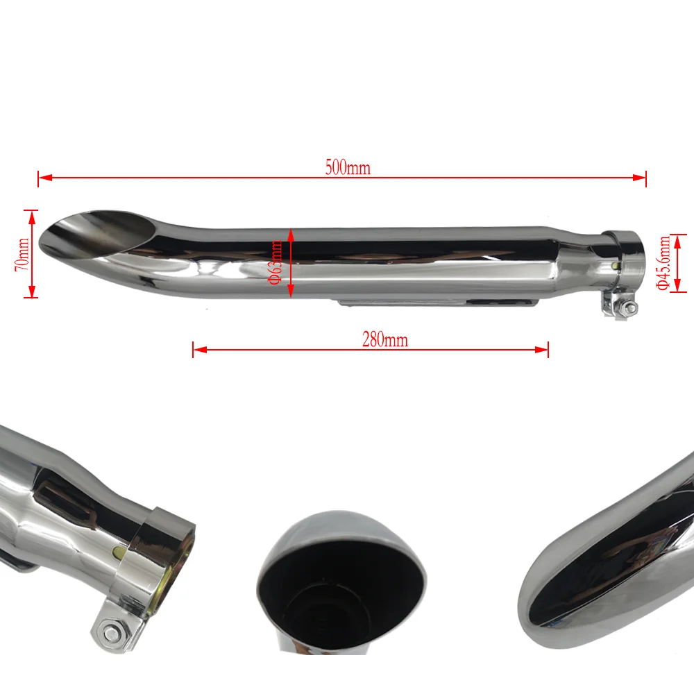 Universal Motorcycle Exhaust Muffler Pipe Tip Retro Vintage Rear Pipe Tube Exhaust For Bobbers