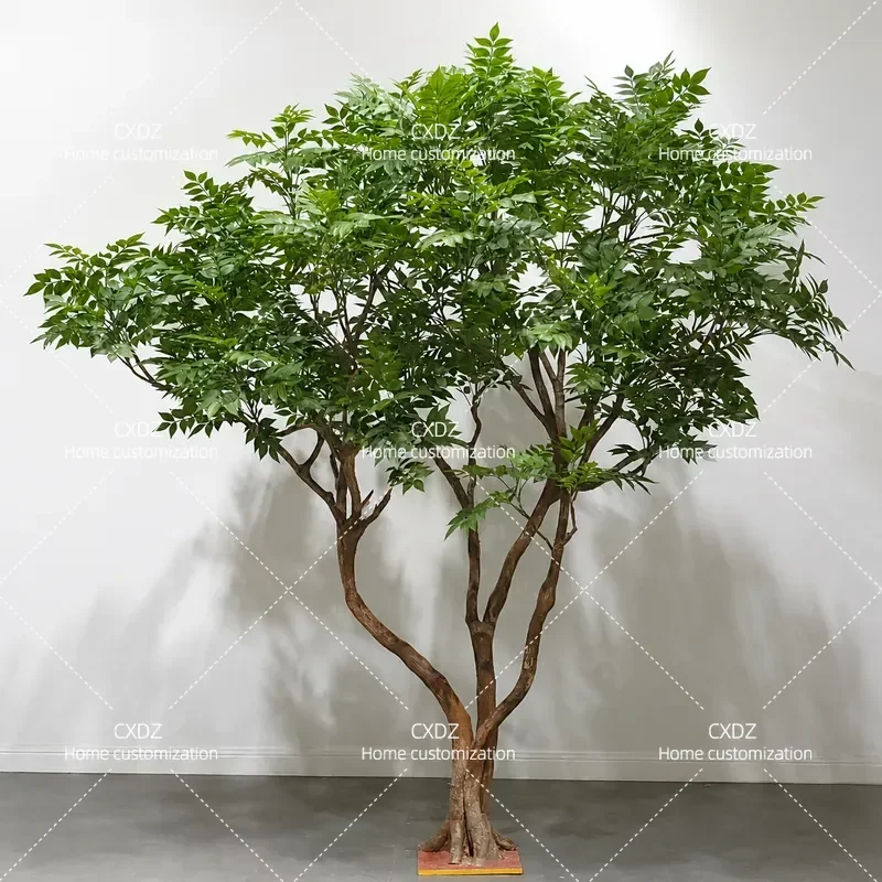 Large Simulation Lacquer Tree Artificial Potted Plant Indoor Fake Greenery Ornament Home Office Decor Floor Standing Faux