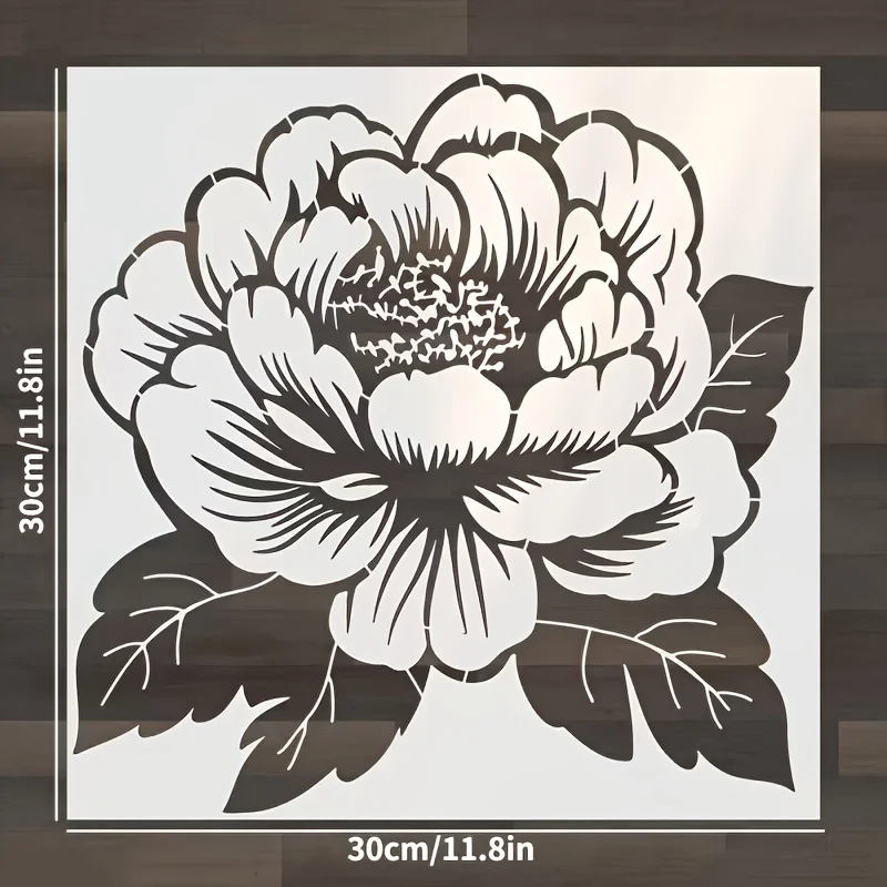 Peony Flower Reusable Stencil Template