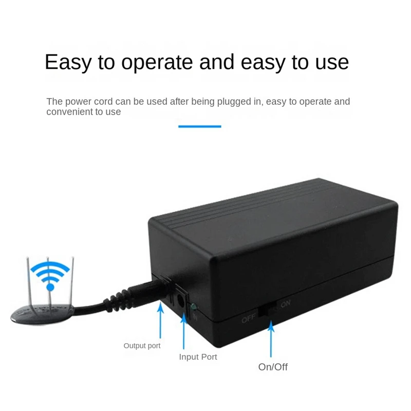 Imagem -04 - Fonte de Alimentação de Emergência de Espera Mini Ups Bateria de Backup para Cctv Roteador Wifi 12000mah 12v 2a