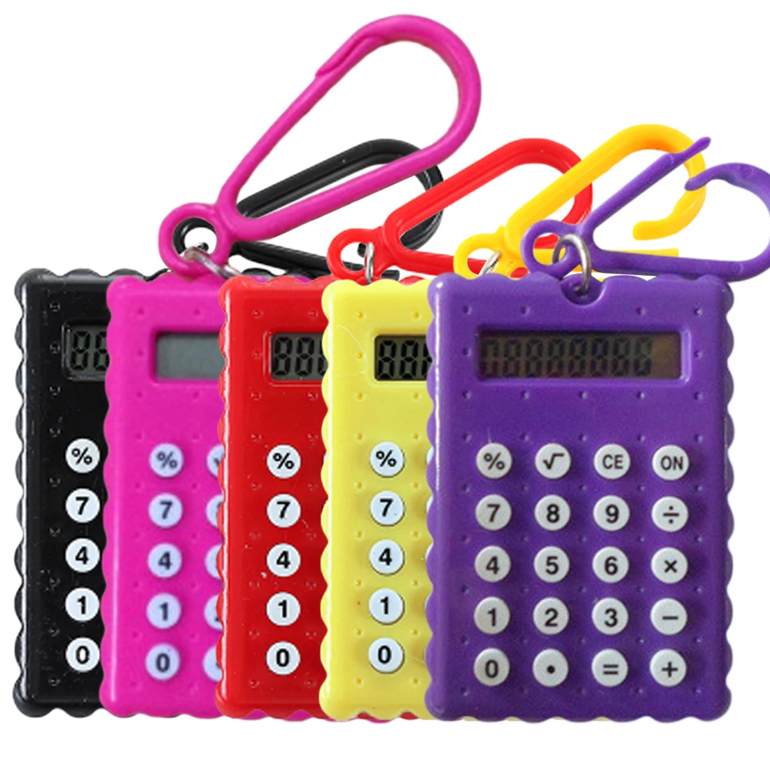 1pc Student Mini Electronic Calculator Arithmetic Calculator Biscuit Shape School Office Mini Calculator Exam Dedicated