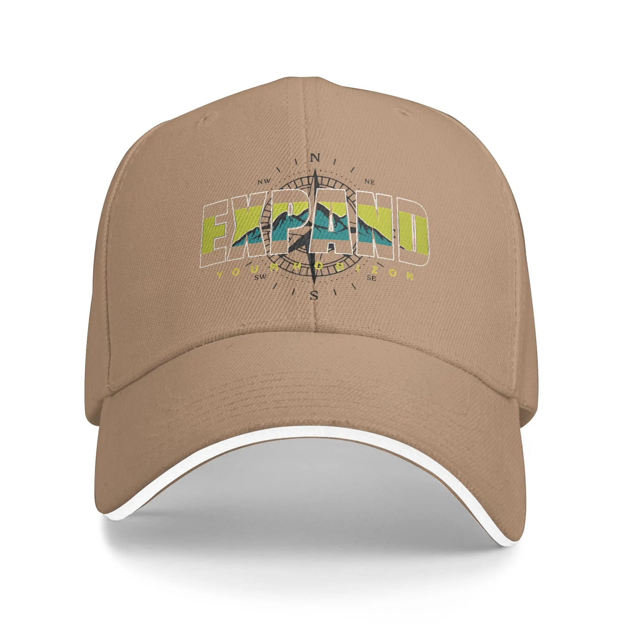 Expand Your Horizon Mountains Sandwich Caps Unisex Fashion Baseball Cap Exploring Adjustable Sun Caps All seasons Hat Adult