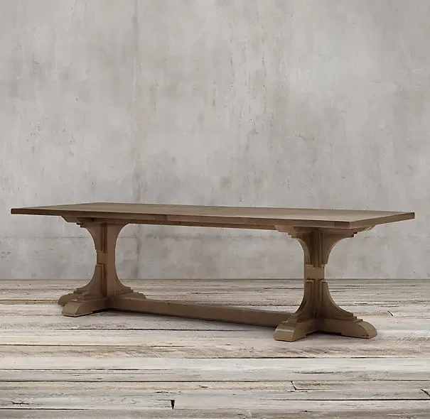 

yj9 French Country Retro Furniture British Classical Villa Tea Table American Simple Solid Wood Western Dining Table
