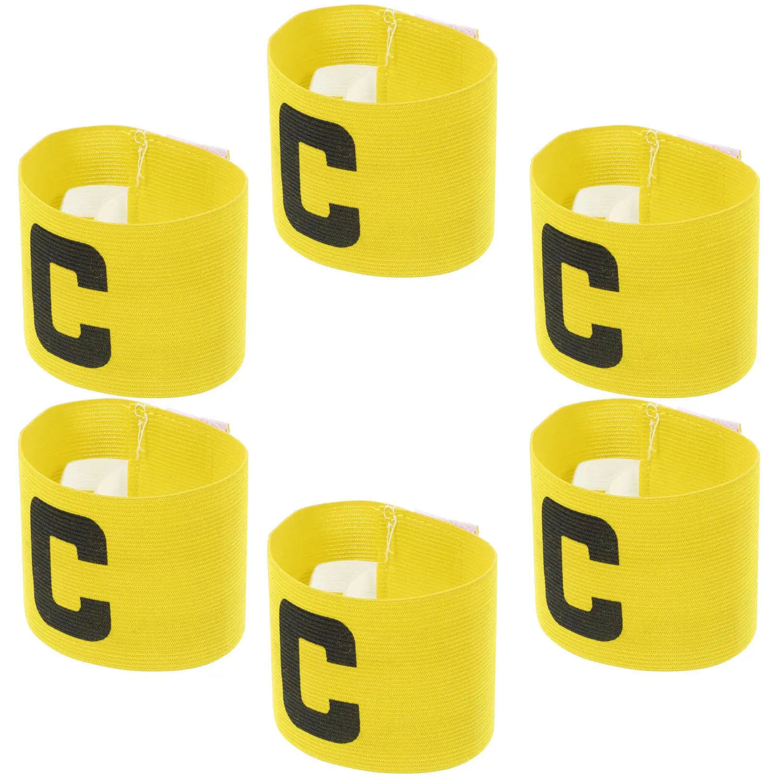 キャプテンアームバンド サッカーチームバンド メジャーフットボールアームバンド ナイロンリーダーサイン 6個