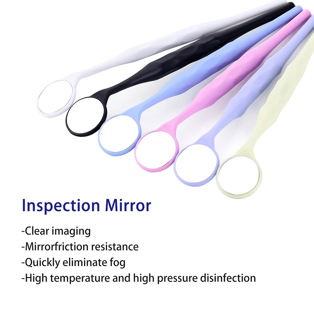 10pcs/Box Dental Double Sided Mouth Mirrors Autoclavable Surface Exam Reflectors With Handle Oral Mirror Tooth Whitening