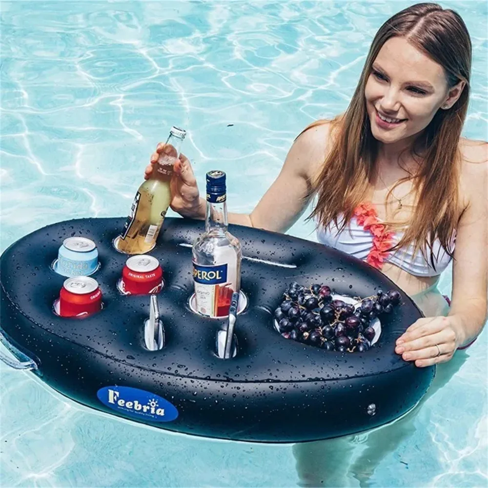 Summer Sea Bucket Cup Holder Inflatable Pool Beach Swimming Play Family Party Float Beer Drink Tray Cooler Table Toy Accessories