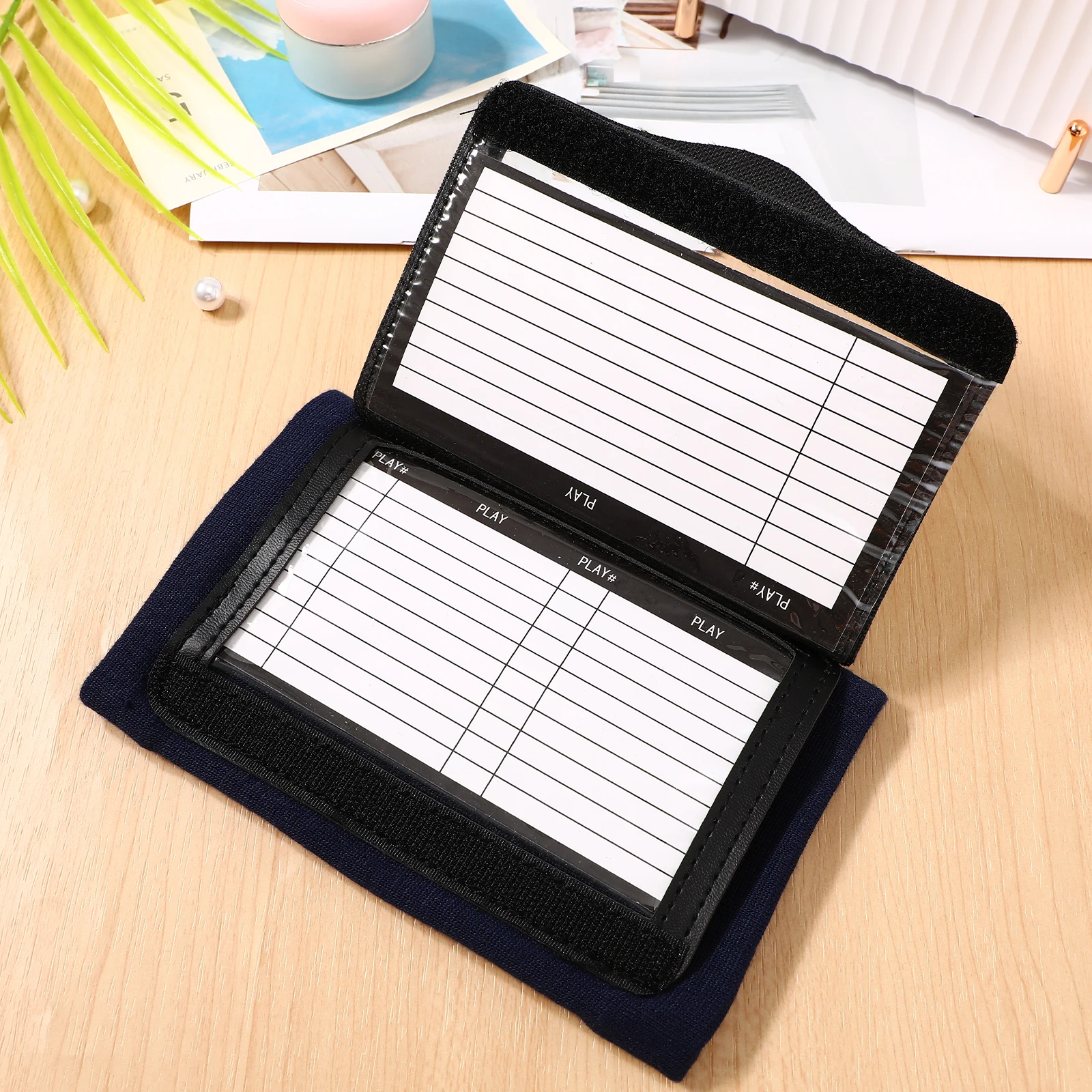 

2pcs Football Coaching Board Wristband Basketball Play Tactical Clipboard Heavy Duty Dark Blue Sports Strategy Tool For Adults
