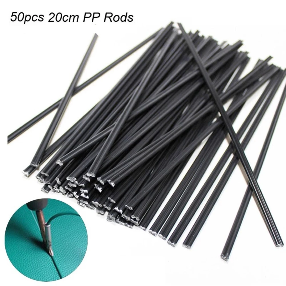 

200mm Plastic Welder Tools Long lasting PP Black Plastic Welding Rods Pack of 50 for Car Bumper Repair Solutions