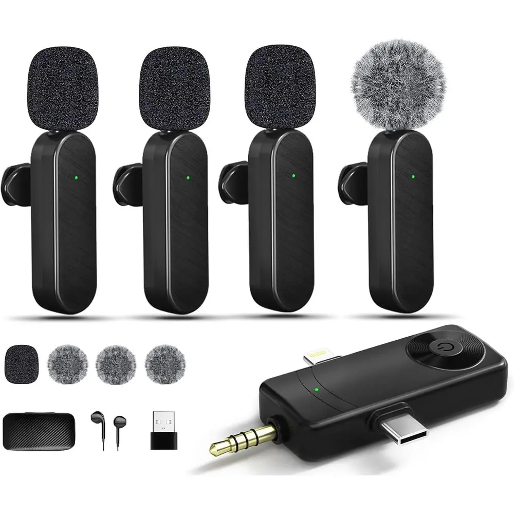 

Wireless Lavalier Microphones for Android, iOS, Cameras, and Computers - Ideal for Video Recording, Vlogging, and Social Media (