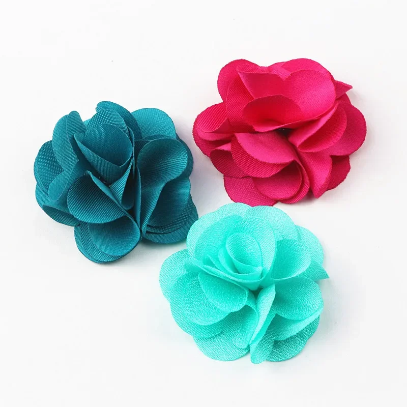 100Pcs Mix Colors Mini Chiffon Fabric Flower For Wedding Invitation Artificial Flowers For Dress Decoration