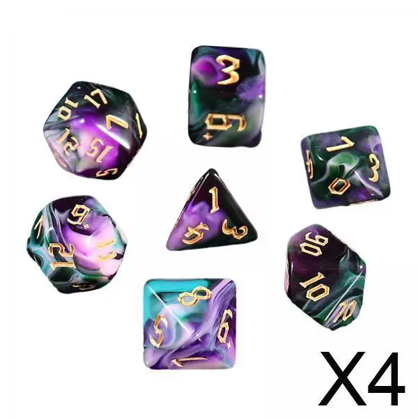 

Набор многогранных акриловых кубиков 4x7x (D4-D20) для ролевых игр