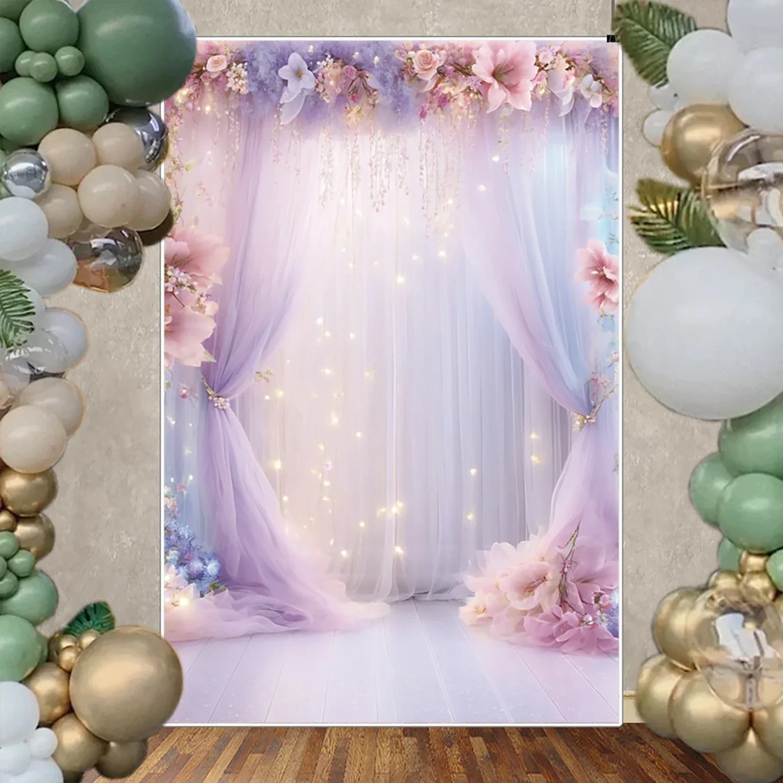 MOON.QG Fairy Green Forest Curtain Landscape Backdrop Photography Girl Birthday Wedding Background Photo Wall  Party Supplies