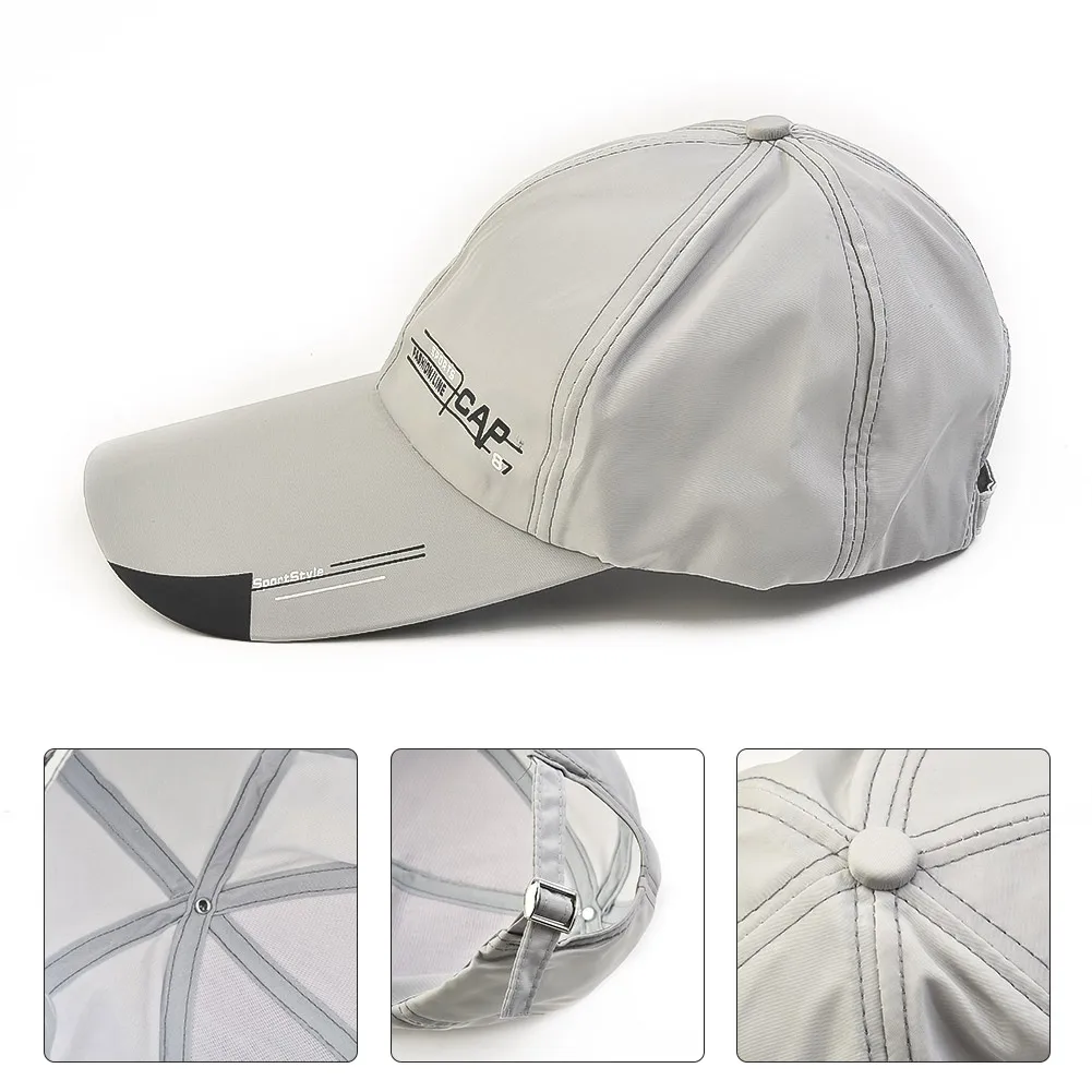 1x Long Brim Baseball Cap Sun Visor Hat Waterproof Sport Duck Tongue Women Men Quick Dry Outdoor Baseball Cap Adjustable Sun Hat