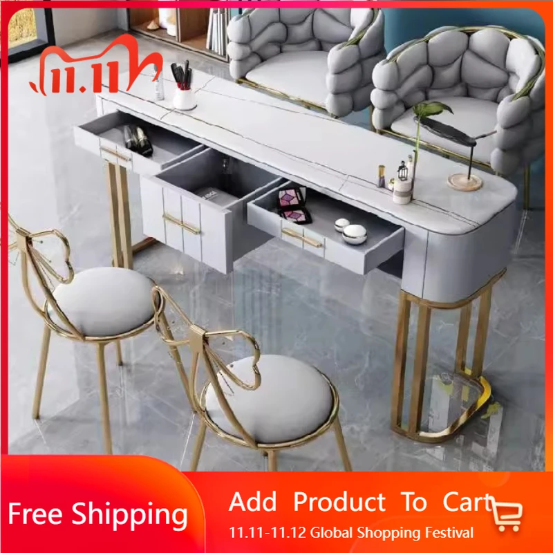 Funky Professiona Set di sedie da scrivania per unghie Art Manicure Scrivanie per unghie Reception Scrivania ergonomica Mesinha De Manicure Mobili unici