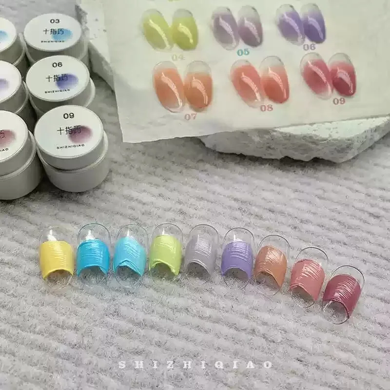 4 in 1 Macaron Colors Patting Painting Gel Nail Polish 2g No Wipe Gradient Nail Art UV LED Soak Off Gel Varnish for Manicure