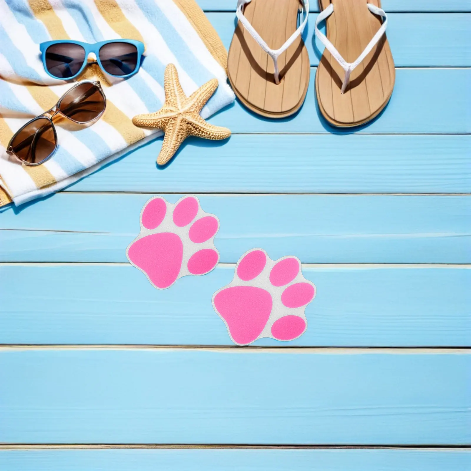 10pcs Anti-Slip Pool Diving Board Stickers – Dog Paw Print, Weatherproof Outdoor & Bathroom Safety Decals
