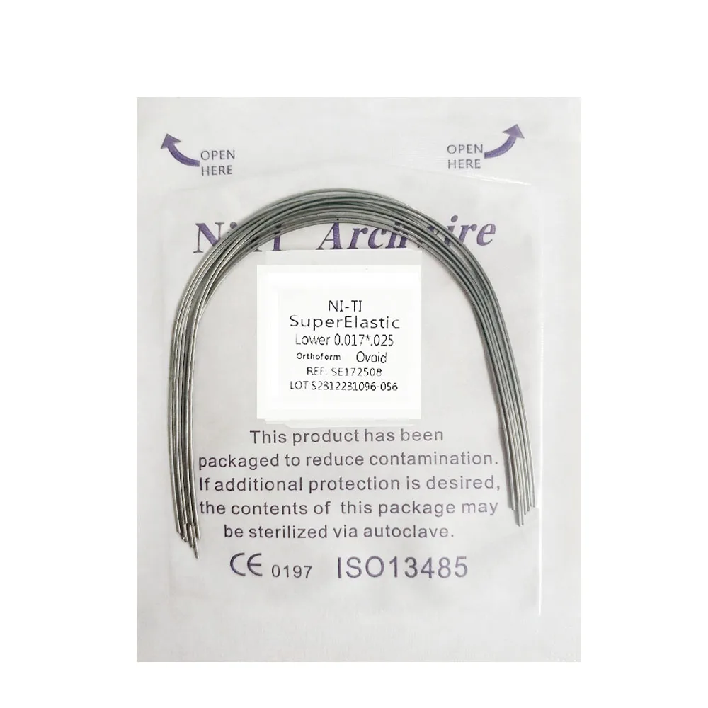 ALLNYY 10pcs Orthodontic Archwires  Stainless Steel & NITI Super Elastic Various Sizes Lower/Upper  for Dental Braces Treatment