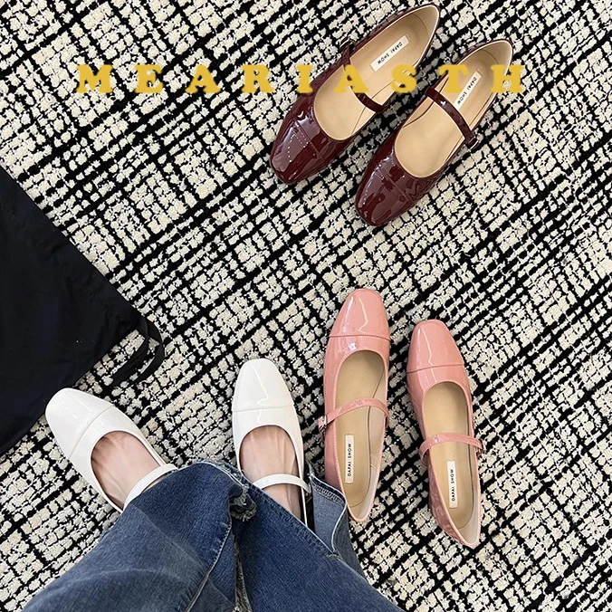 

2025 Women Flats Mary Jane Spring Summer Round Toe loafers Buckle Strap Split Leather Casual Working Shoes Woman big Size 33-44