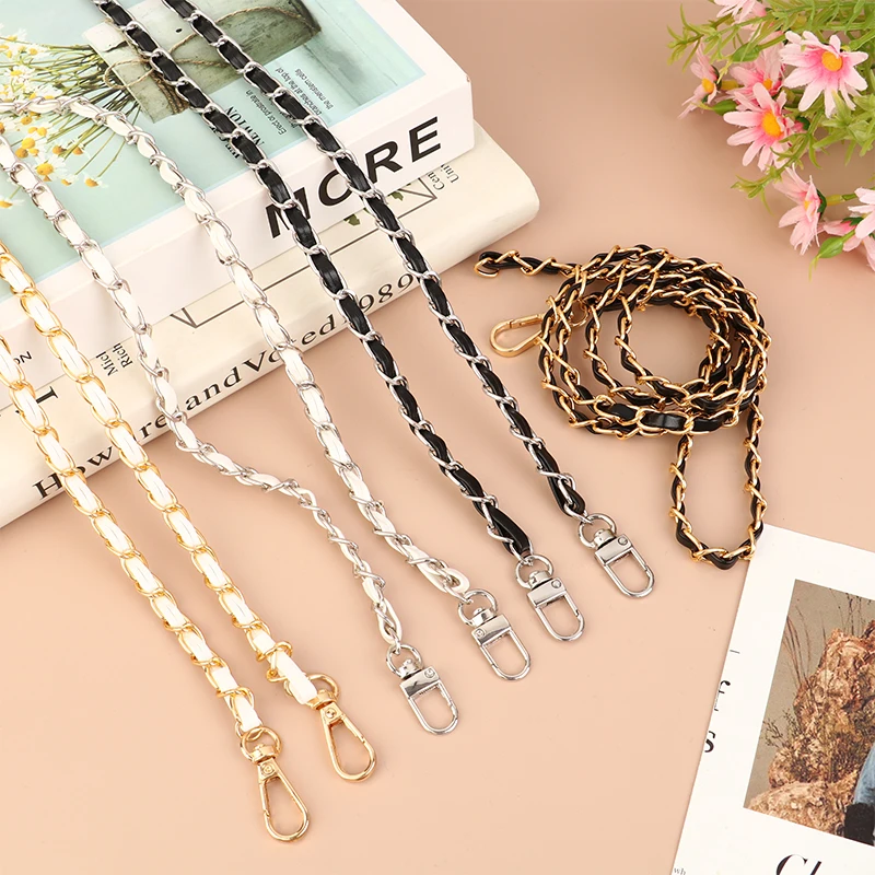 120cm Purse Chain Strap Leather Shoulder Bag Chain Straps Crossbody Handbag Chains Replacement Diy Women Girl Bag Part Accessory