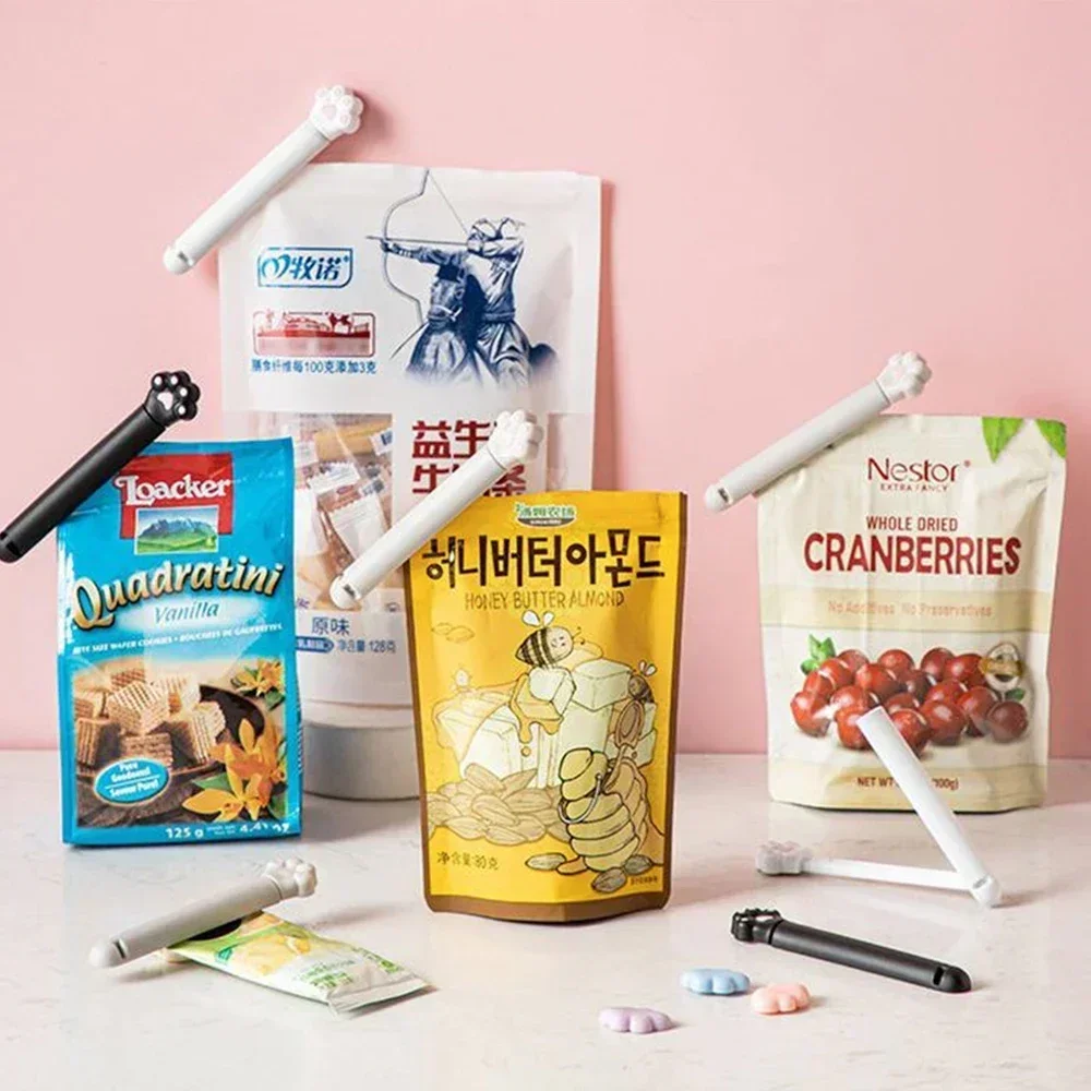 

New 6pcs Cute Cat Claw Closure Clip Food Bag Clip Kitchen Snack Food Preservation Sealed Clip Kitchen Accessorie Tools Clipboard