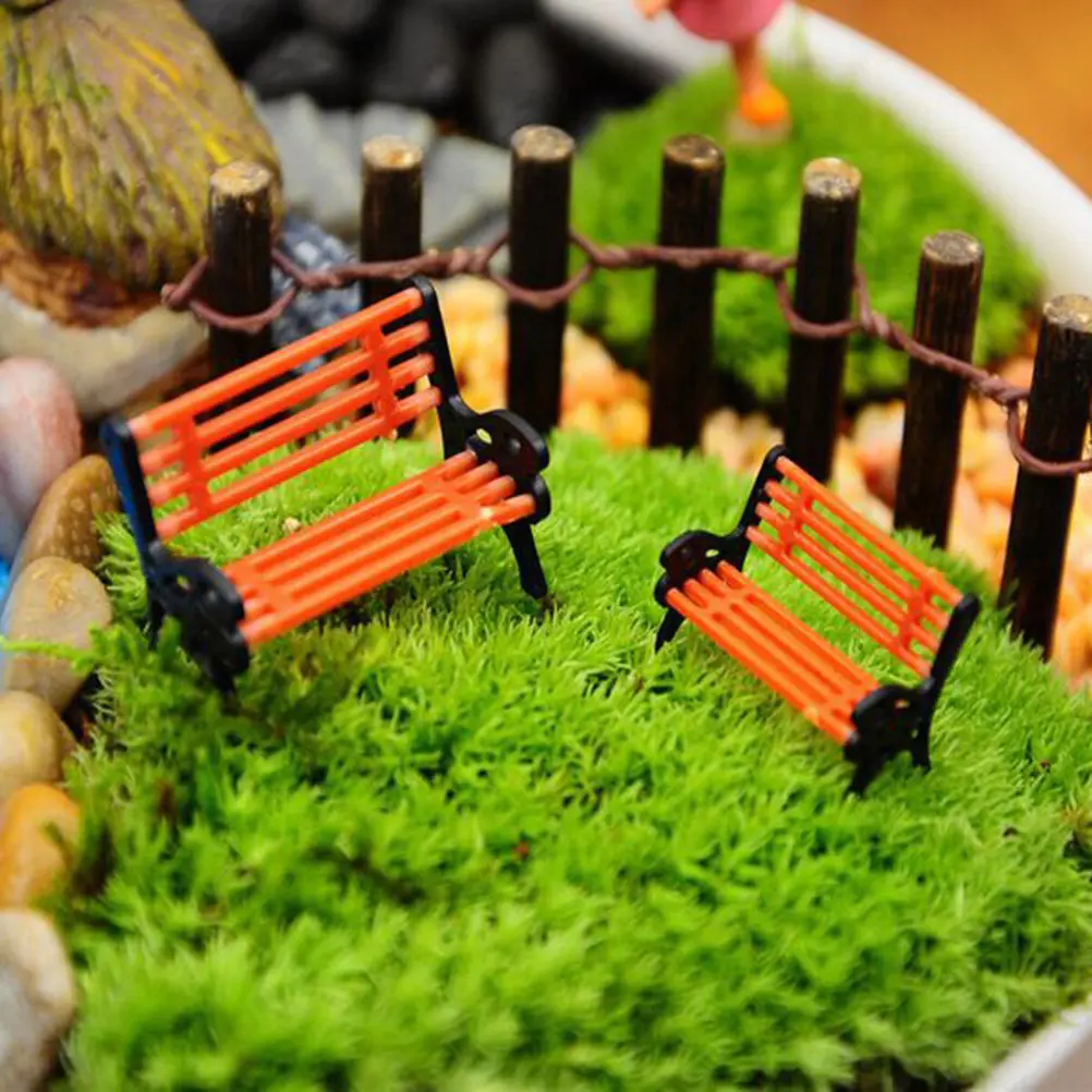 PVC Mini Chair Ornament for Miniature Garden Decor Small Decorative Gardening Essential Realistic Shape Moss and Succulent