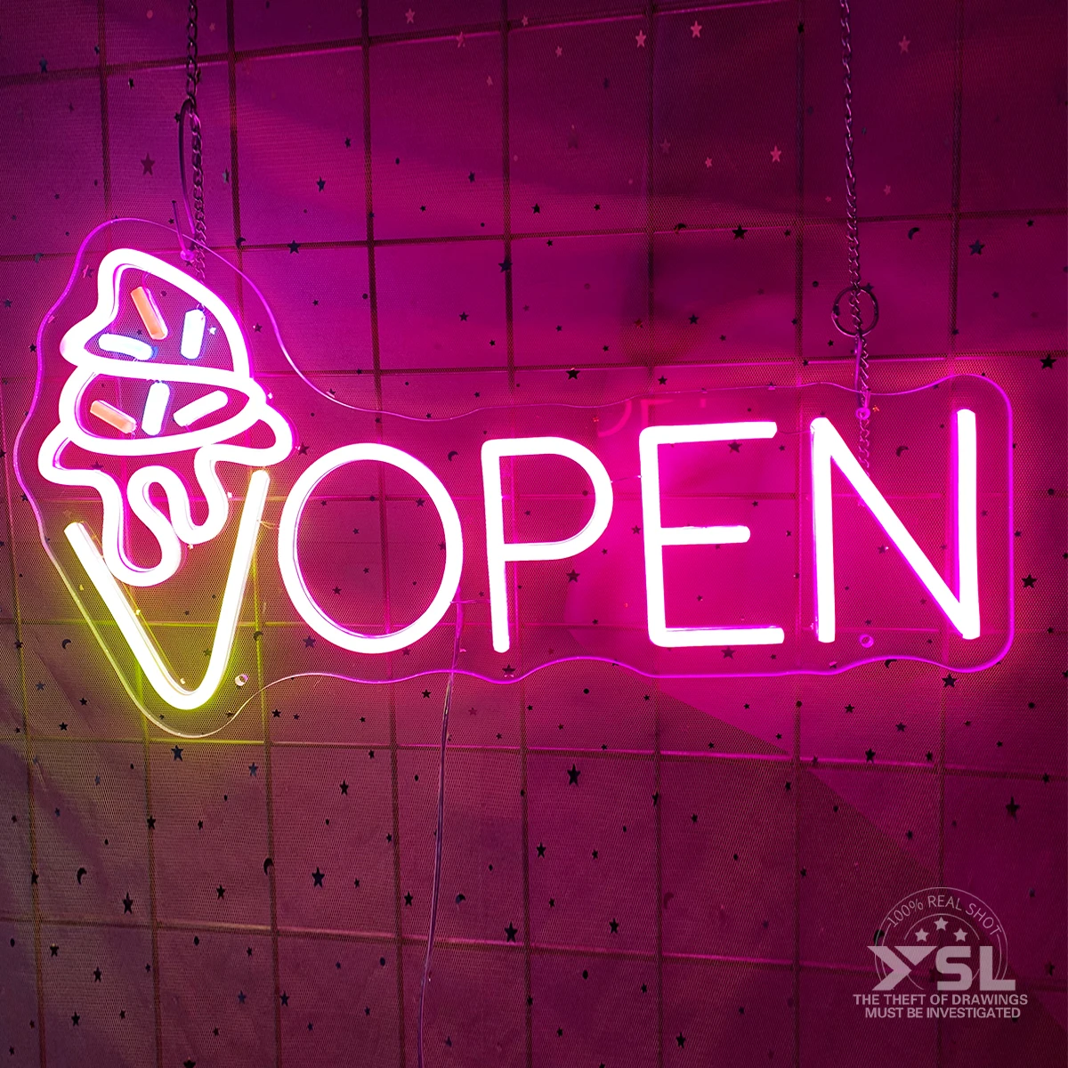 

Ice cream open neon signs apply to ice cream shops restaurants the shape of the atmosphere lamp to make the shop more attractive