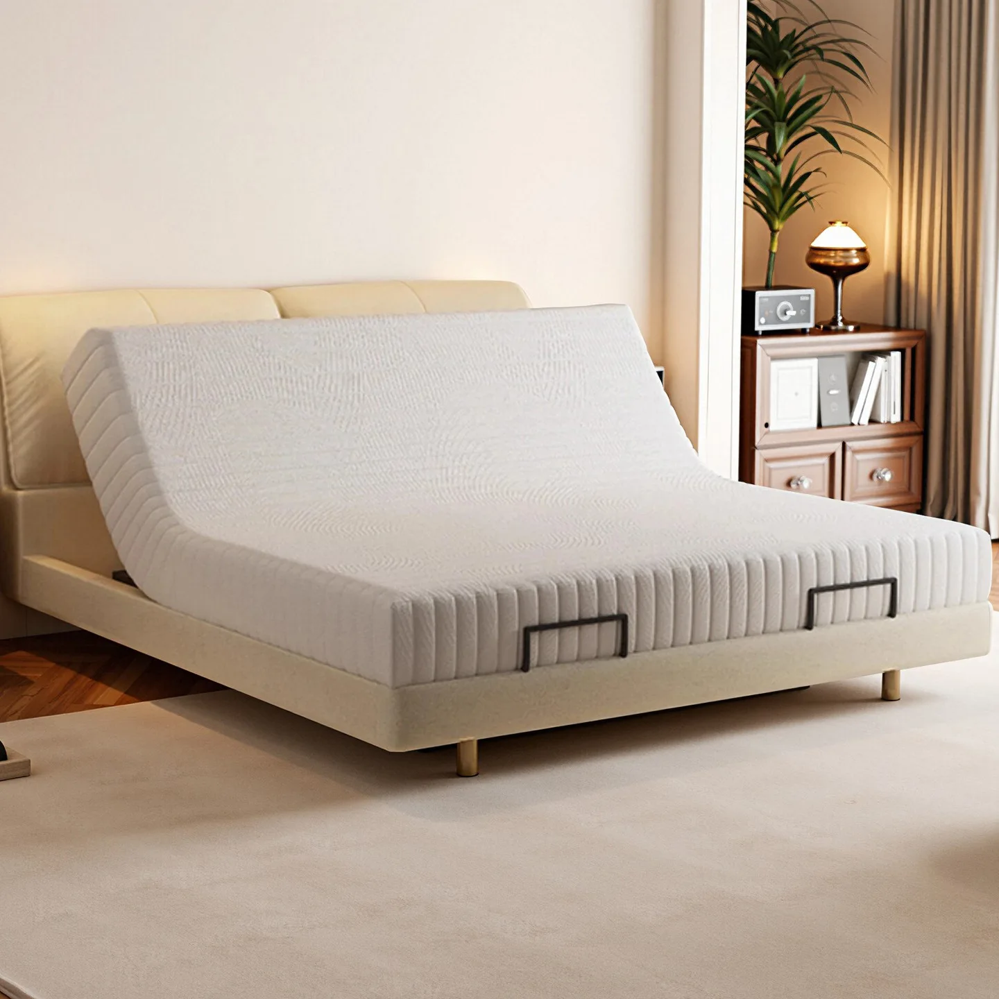Leather smart bed electric liftable automatic multi-functional massage bed