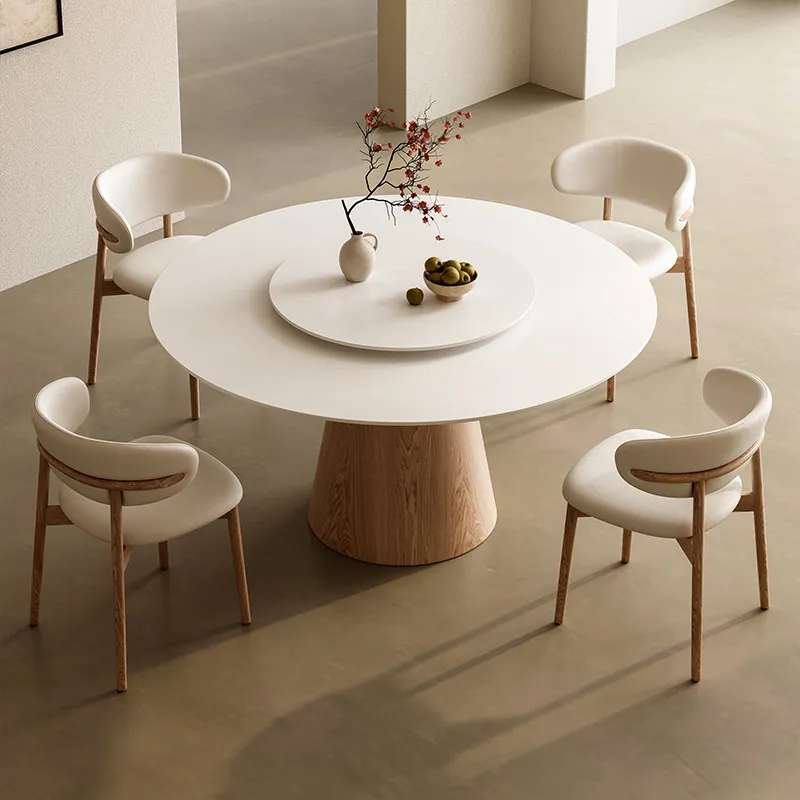 Round Simple Dining Table Fashion Interior Aesthetic Save Space Modern Dining Table Designer Mesas De Comedor Salon Furniture