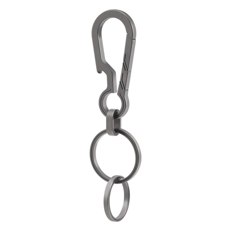 

Y50A-Titanium EDC Keychain Clip With Bottle Opener, Quick Release Carabiner Key Ring Holder For Men