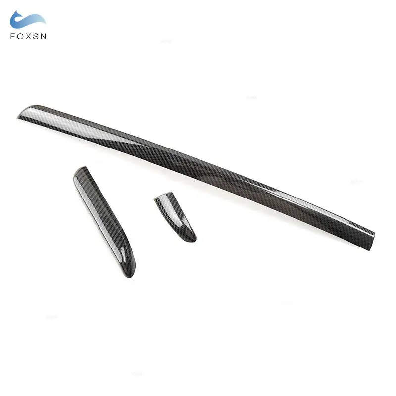 Carbon Fiber Texture 3pcs Car styling Center Control Dashboard Panel Strips Cover For Audi A3 8V 2014-2018 S3 2017 LHD/RHD