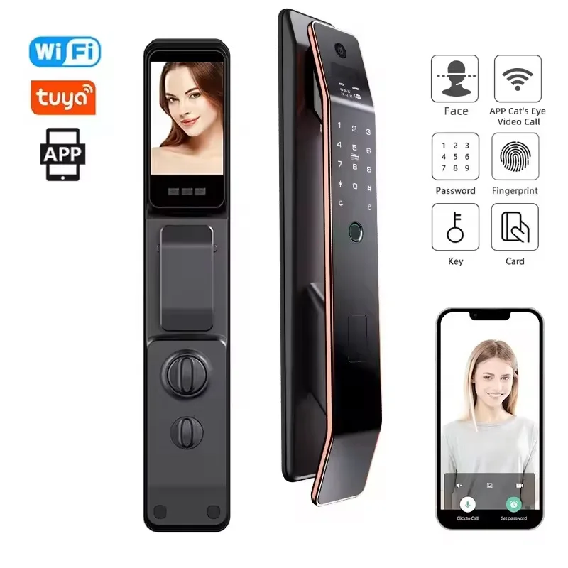 

Smart Lock Tuya APP For Aluminum Door Lightweight Durable Scratch Resistant Coating Hotel Cerradura Inteligente