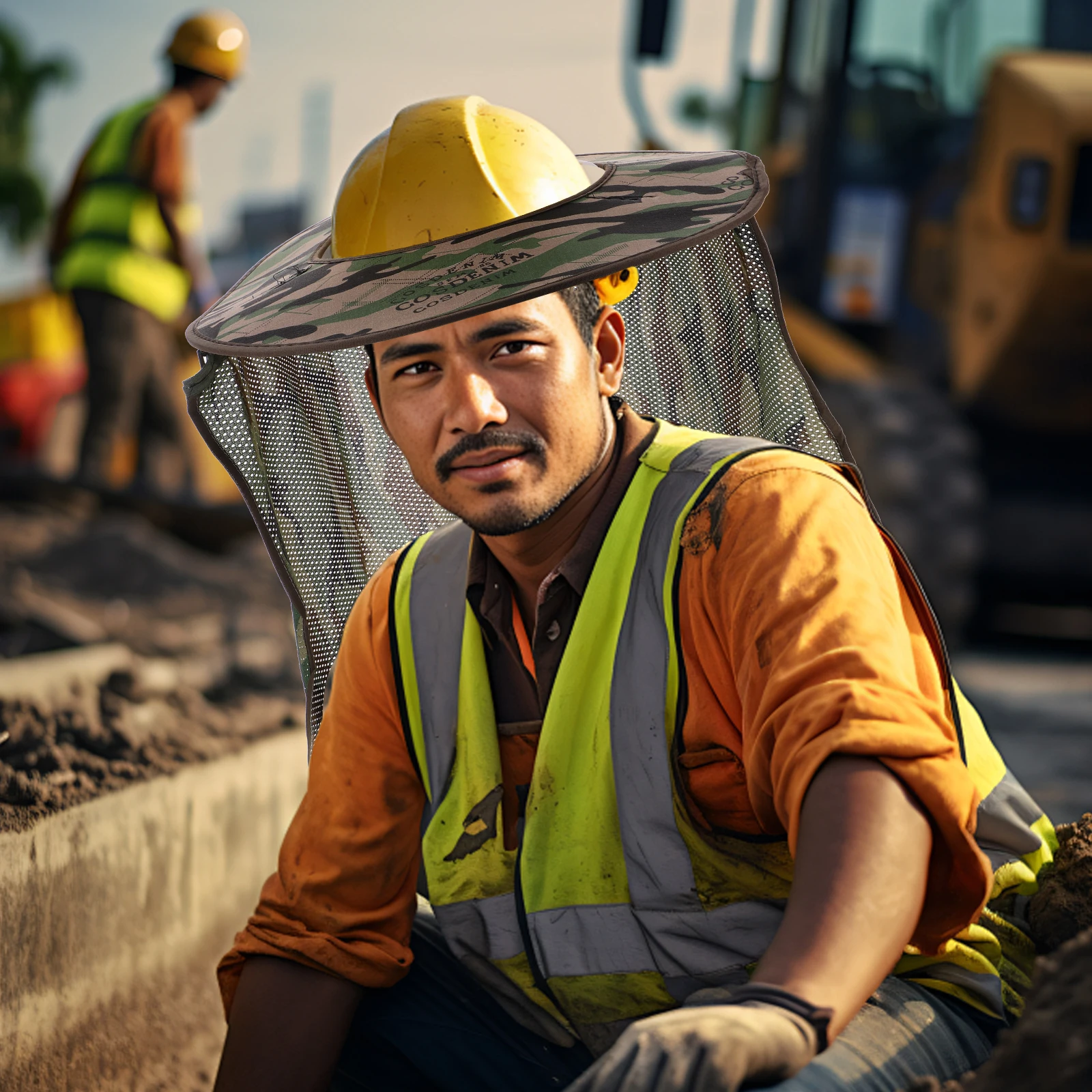 

Hard Hat Sunshade Safety Visor Breathable Mesh Curtain Construction Cover Adjustable Band Neck Protection