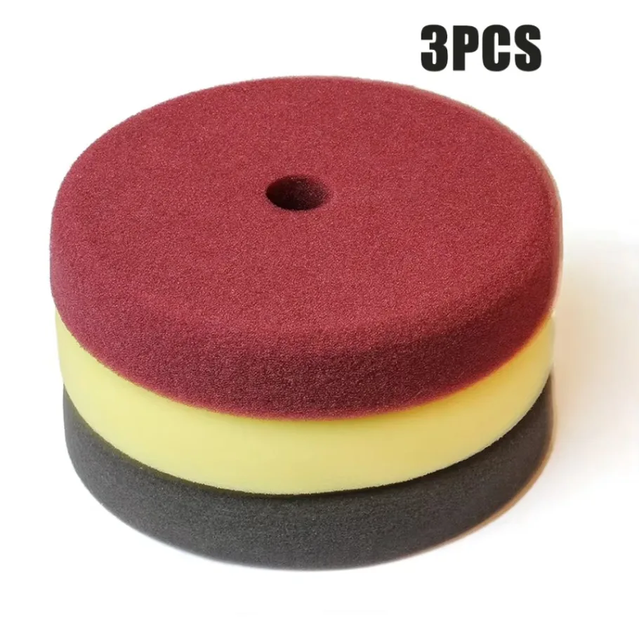 3Pc 7inch Car Polishing Disc Sponge Buffing Pads Sanding Waxing Sponge Wheel fit For Car Buffer Polisher