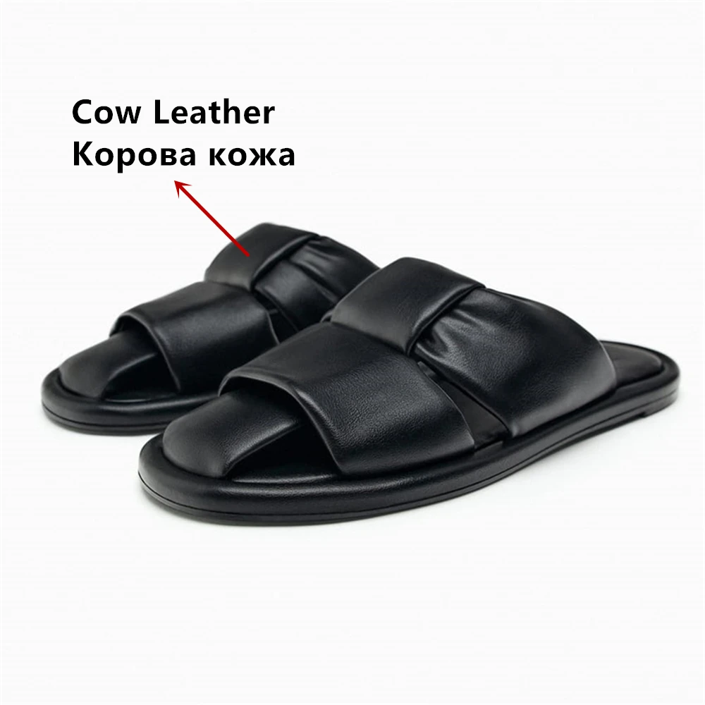 FEDONAS Fashion Women Genuine Leather Sandals Flats Weave Black Brown Summer Comfort Casual Shoes Woman Soft Leather Sandals