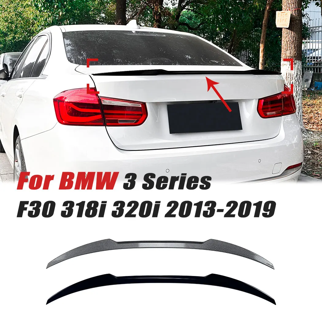 For BMW 3 Series F30 318i 320i 2013-2019 M4 Blade Style Car Tail Wing Spoiler Rear Top Splitter ABS Body Kit Exterior Guard Trim