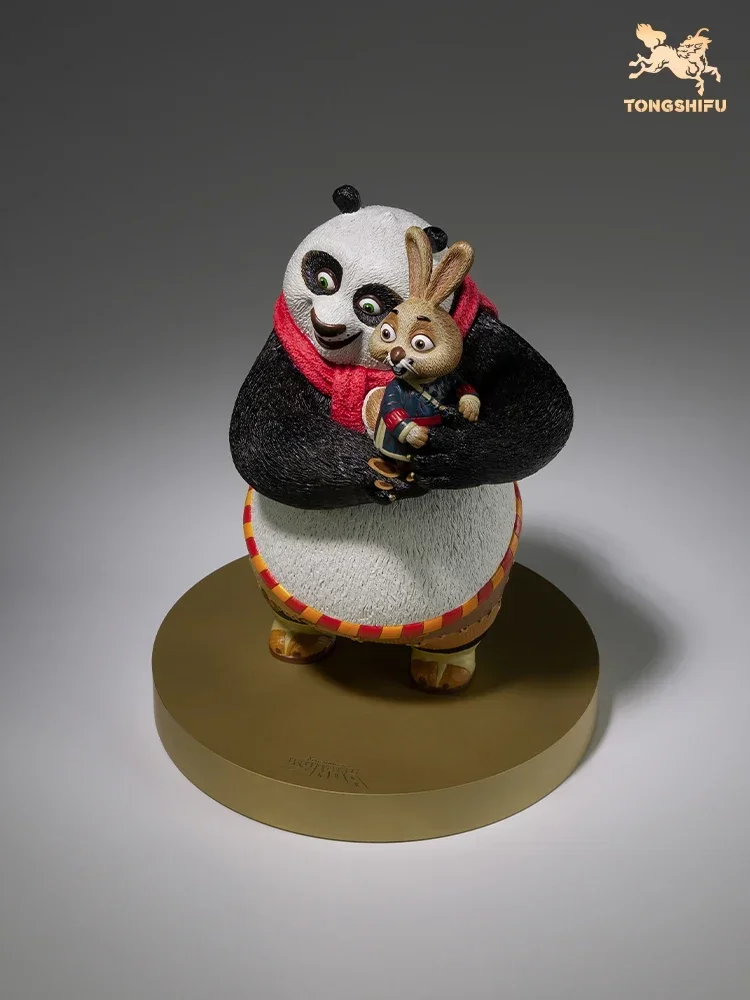 Kung Fu Panda Rabbit Figurine Brass Craft Ornament Lucky Animal Statue Home Desktop Decor New Year Gift Collection