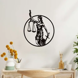 1PC Lady Justice Wall Decor Simple Atmosphere Wall Hanging, Metal Wall Sign, Aesthetic Wall Decor, Retro Hanging Ornament,