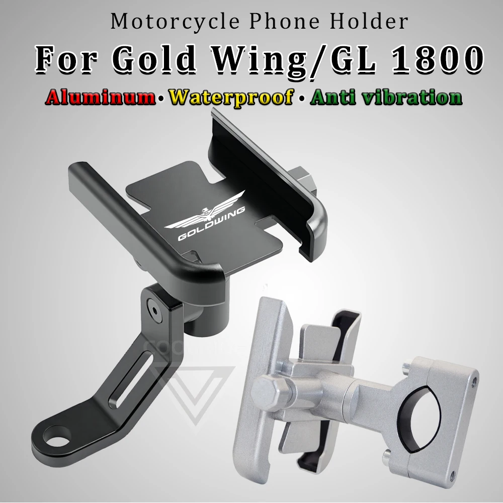 Motorcycle Phone Holder Aluminum Gold Wing Accessories 1800 for Honda Goldwing GL1800 GL1500 GL1200 GL 1200 1500 2012 2018 2023