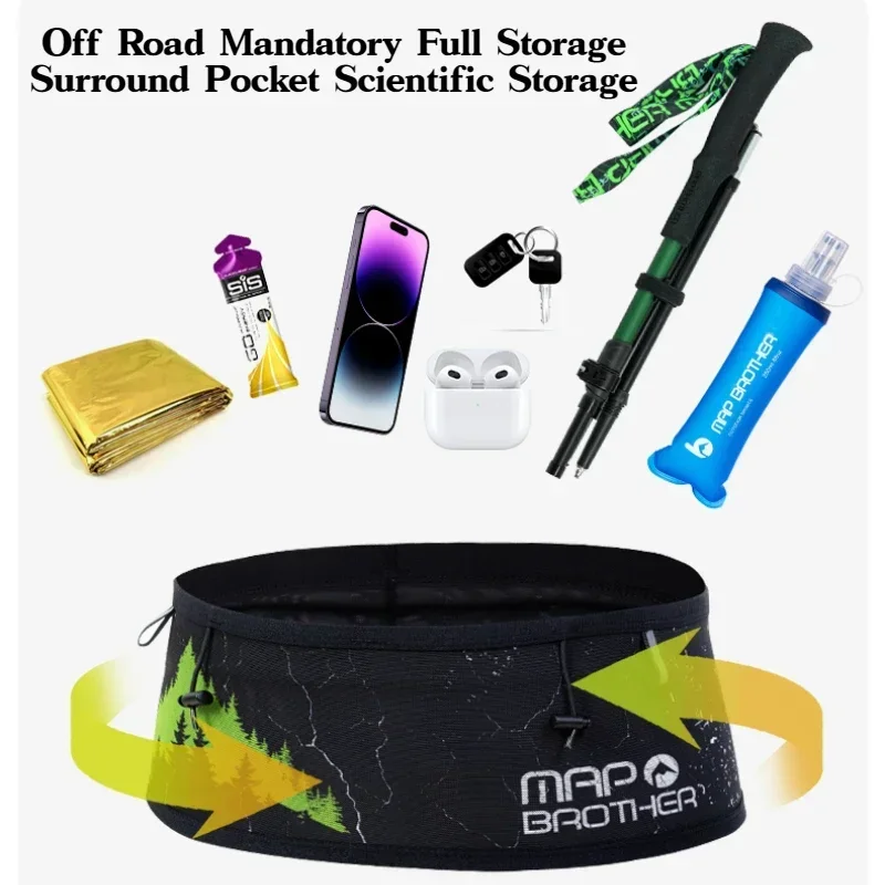 

MAP BROTHER W1002 Upgrade Running Belt Waist Pack Travel Money Bag Trail Marathon Gym Workout Fitness Mobile Phone Holder Bag