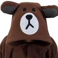 Brown Bear Onesie Women Men Animal Kigurumis  Pajama Cartoon Animal Slippers Festival Homewear Suit Overalls Polar Fleece - Image 3
