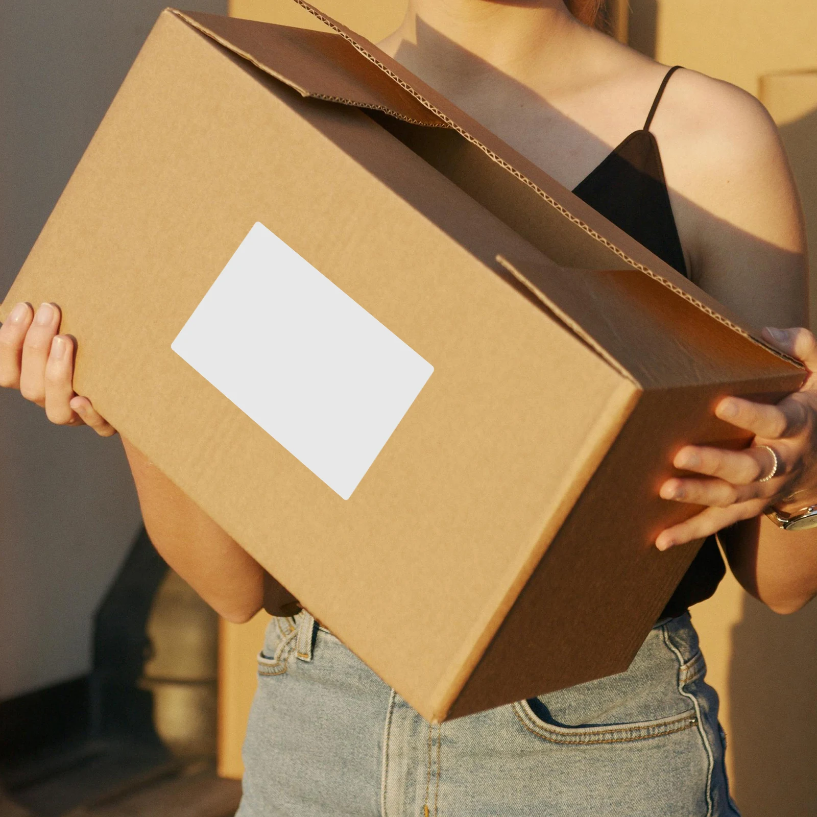 

H written Shipping Synthetic Paper Strong Adhesion Waterproof Blank Box Storage Bin Tags Moving Supplies Direct Thermal Labels
