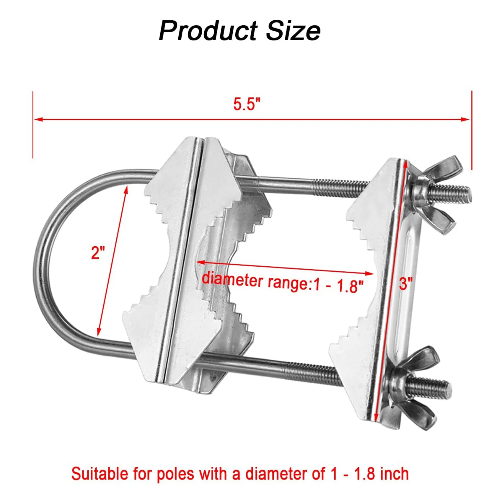 Double Antenna Mast Clamp V Jaw Block with U Bolts Heavy Duty Anti-Rust Mast to Mast Mount Bracket Kit for TV CB(3 Set)