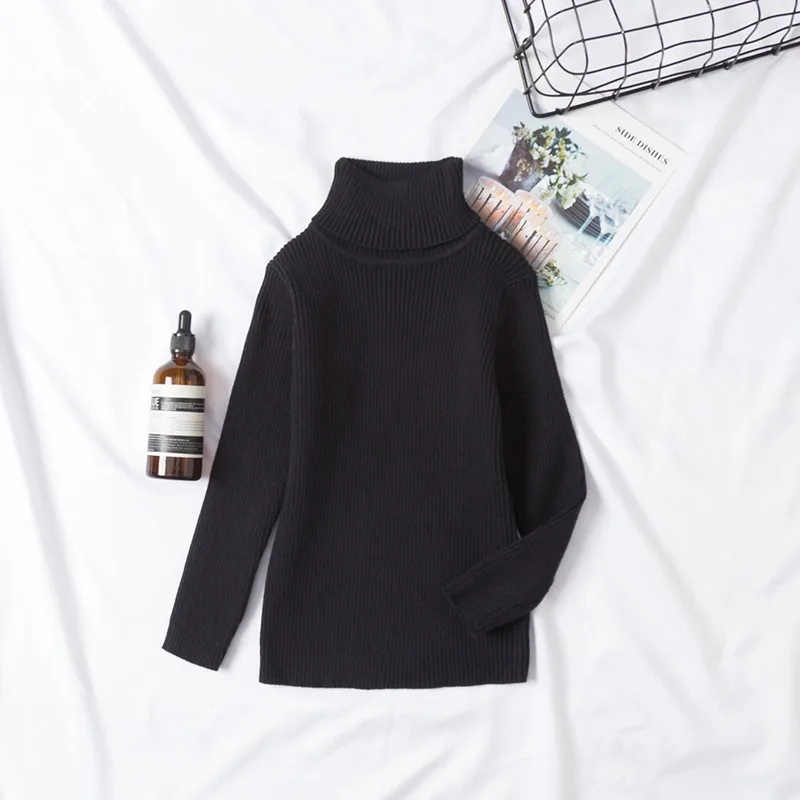 UNITIM Herbst Winter Kinder Mädchen Pullover Säugling Baby Mädchen Bonbonfarben Rollkragenpullover 1-6 Jahre Mädchen Einfache Lässige Strickwaren – Detail 10