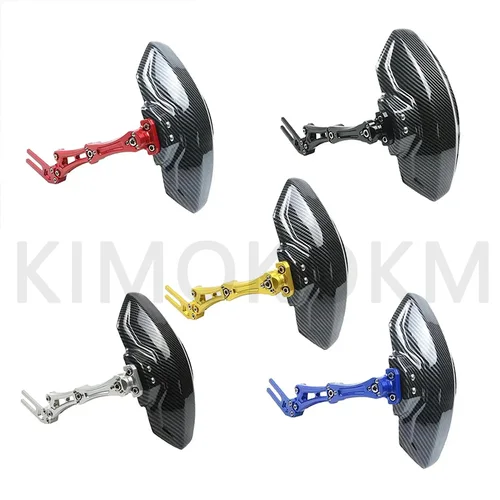 Imagen 2 del producto Guardabarros de rueda trasera de aleación de aluminio de fibra de carbono de imitación ajustable para motocicleta y bicicleta accesorios extensores universales