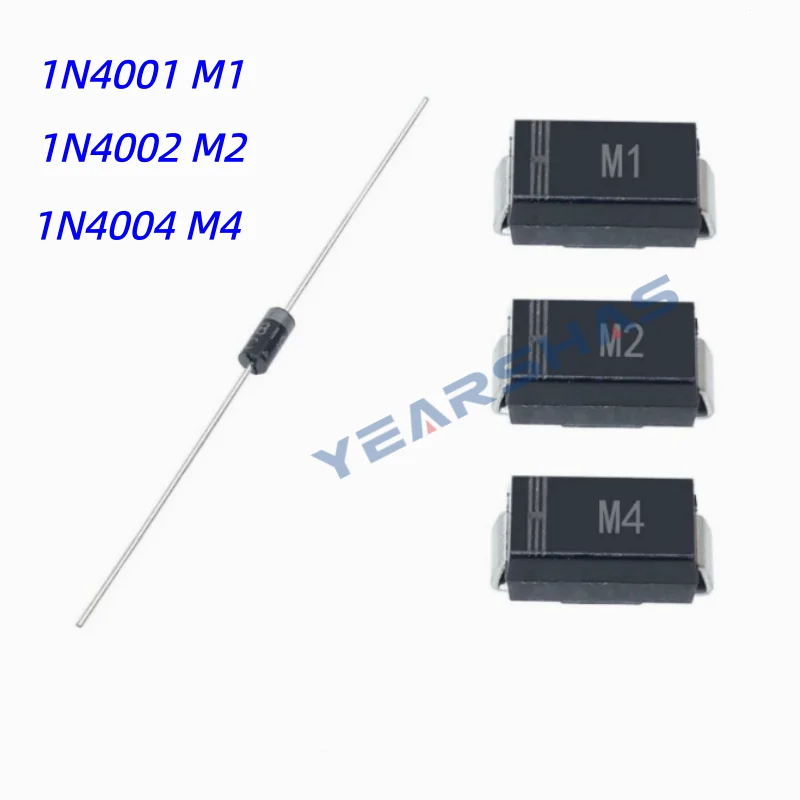 70PCS SMD Diodes Electronic Kit 1N4001 M1 1N4004 M4 1N4007 M7 SS14 1N5819 SS34 SR340 US1M RS1M Schottky Diode 7 Values*10pcs